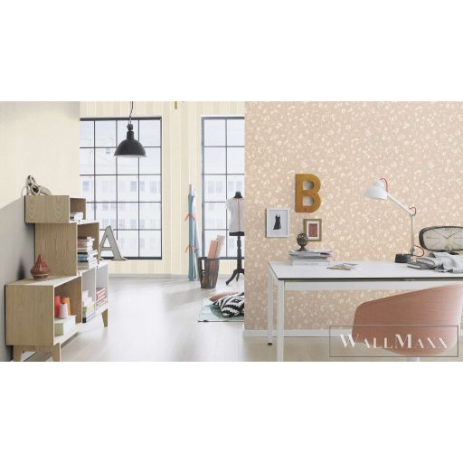 RASCH Country-Charme 463811 bézs virág mintás leveles tapéta