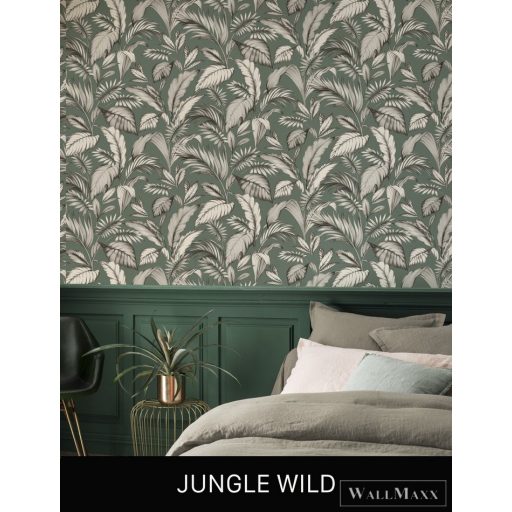 Rasch Salsa 2023 464771 zöld klasszikus jungle wild tapéta