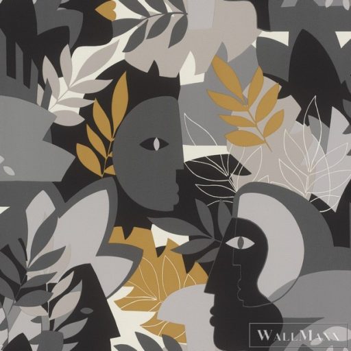 Rasch Salsa 2023 464849 barna grafikus visages antiques tapéta