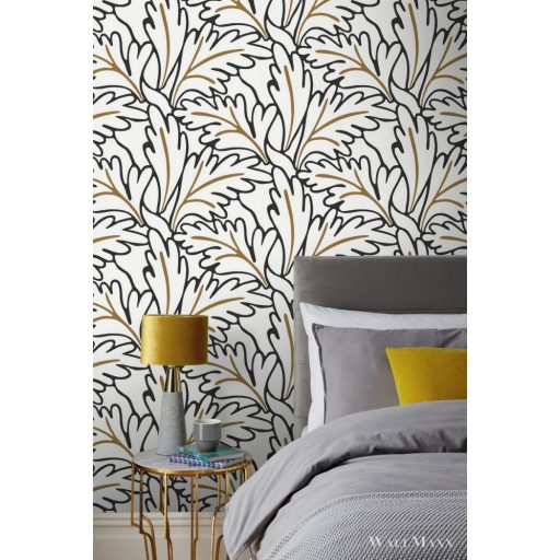 Rasch Salsa 2023 465686 barna grafikus levélmintás tapéta