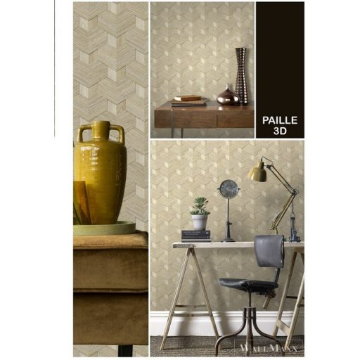 Rasch Salsa 2023 466201 bézs design paille 3d tapéta