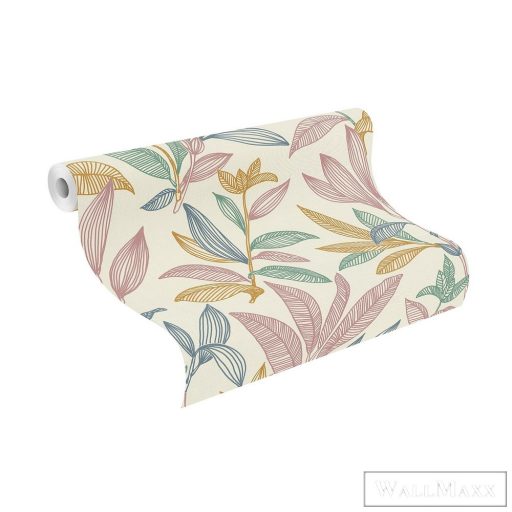 Rasch Salsa 2023 466423 rózsaszín grafikus feuillages multico tapéta