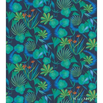 Rasch Salsa 2023 466607 kék grafikus tapéta