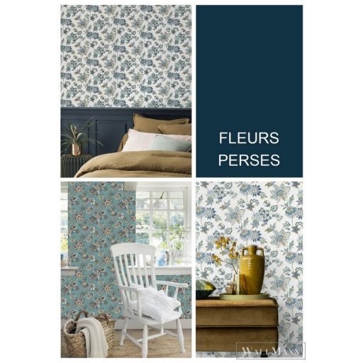 Rasch Salsa 2023 466713 türkíz grafikus fleurs perses tapéta