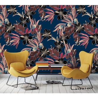 Marburg Smart Art Aspiration 46721 kék virág mintás panel