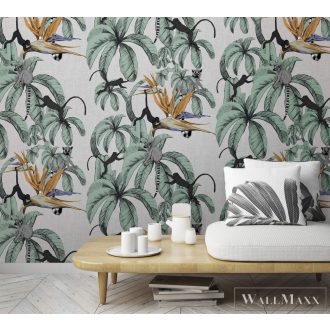   Marburg Smart Art Aspiration 46811 zöld madár mintás panel