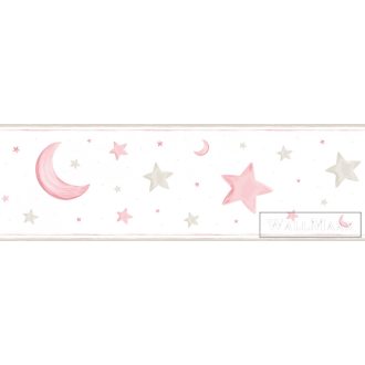   ICH Pippo 470-2 rózsaszín Csillag mintás Gyerek öntapadós bordűr