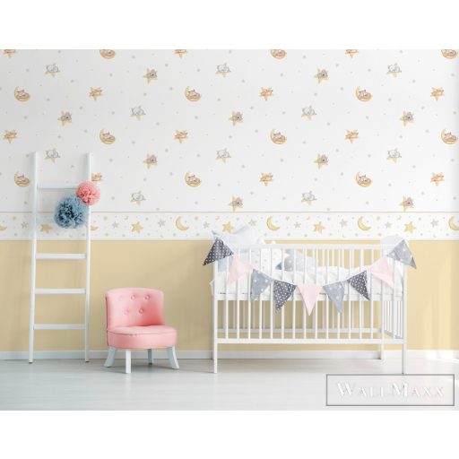 ICH Pippo 470-3 sárga Csillag mintás Gyerek öntapadós bordűr