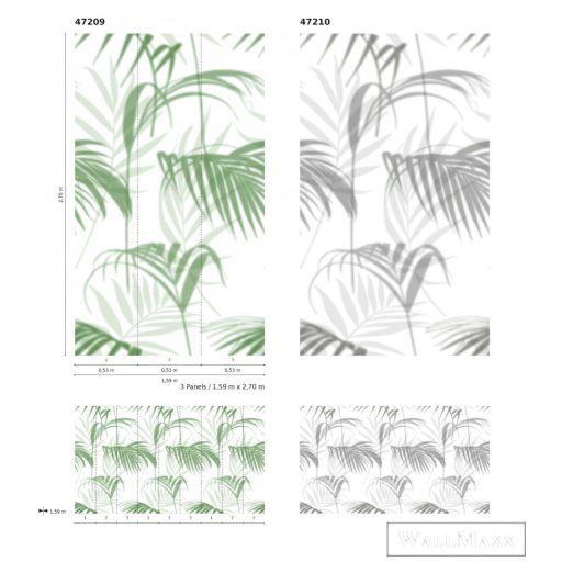 Marburg Smart Art Easy 47209 Natúra zöld pálma mintás digitális panel