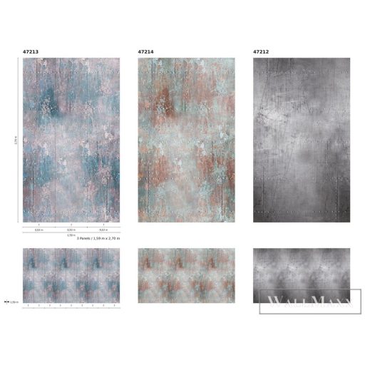 Marburg Smart Art Easy 47213 Design türkíz fémlap mintás digitális panel