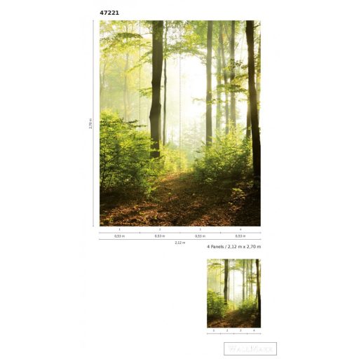 Marburg Smart Art Easy 47221 Natúra zöld erdő mintás digitális panel