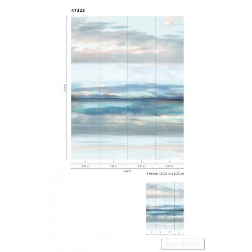 Marburg Smart Art Easy 47223 Natúra türkíz víztükör mintás digitális panel