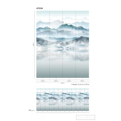 Marburg Smart Art Easy 47224 Natúra türkíz hegylánc mintás digitális panel