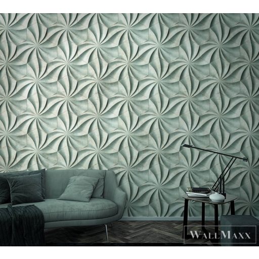 Marburg Smart Art Easy 47229 Térhatású türkíz csillag mintás digitális panel