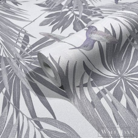 MARBURG Spirit of Jungle 47407 szürke-fehér madár mintás Grafikus tapéta