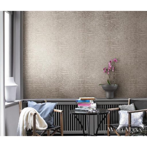 Rasch beige kigyobőr mintás tapéta 474138