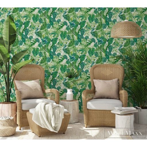 MARBURG Spirit of Jungle 47415 dzsungel zöld levél mintás Grafikus tapéta