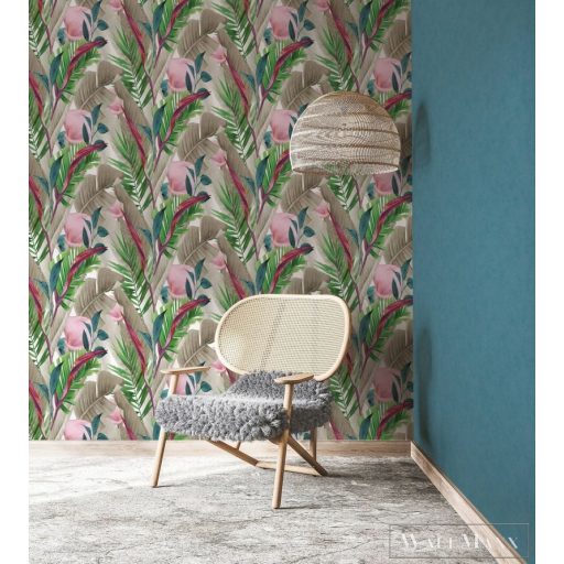 MARBURG Spirit of Jungle 47419 barna-zöld levél mintás Grafikus tapéta