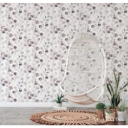 MARBURG Spirit of Jungle 47421 lila-fehér levél mintás Grafikus tapéta