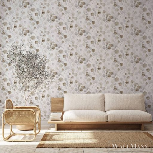 MARBURG Spirit of Jungle 47423 barna-fehér levél mintás Grafikus tapéta