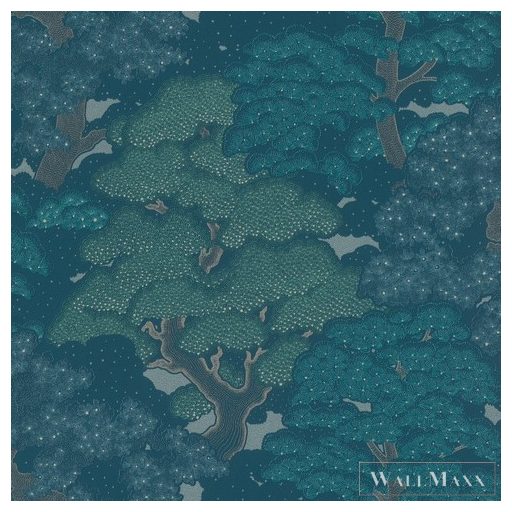 Rasch Salsa 2023 477238 kék design levélmintás tapéta