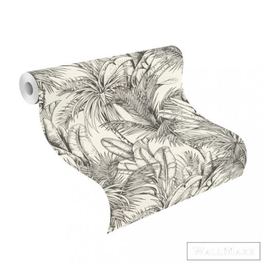 Rasch Salsa 2023 478013 fekete grafikus levélmintás tapéta