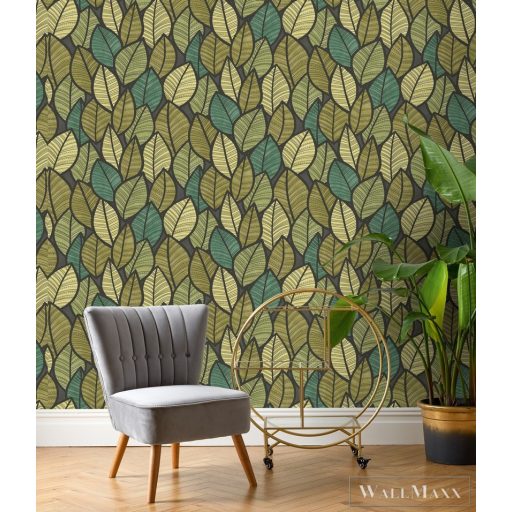Rasch Salsa 2023 480115 zöld design levélmintás tapéta