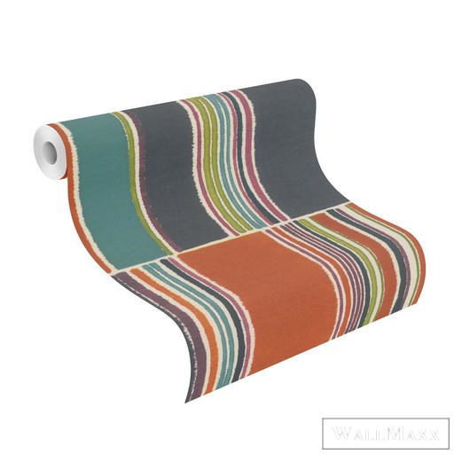 Rasch Florentine III 2024 484458 piros Grafikus geometriai mintás tapéta