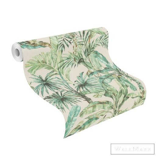 Rasch Florentine III 2024 485240 zöld Natúra pálma mintás tapéta