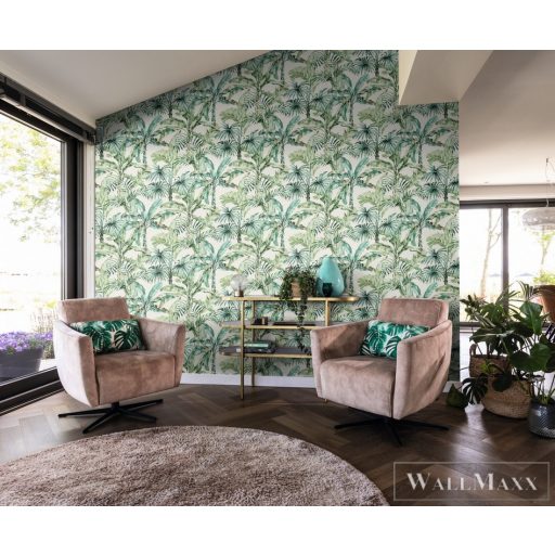 Rasch Florentine III 2024 485240 zöld Natúra pálma mintás tapéta