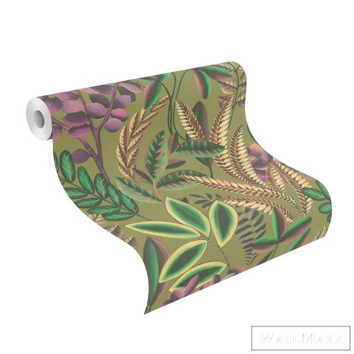 Rasch Florentine III 2024 485578 oliva Grafikus levél mintás tapéta