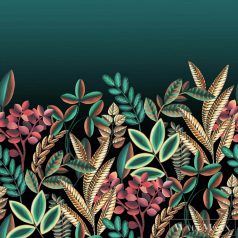   Rasch Florentine III 2024 485783 zöld Grafikus levél mintás panel