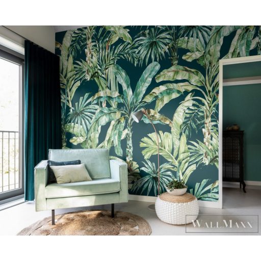 Rasch Florentine III 2024 485868 zöld Grafikus levél mintás panel