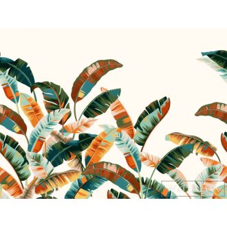   Rasch Florentine III 2024 485943 piros Grafikus levél mintás panel