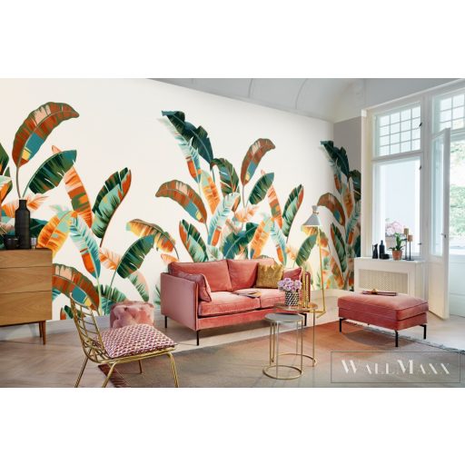 Rasch Florentine III 2024 485943 piros Grafikus levél mintás panel