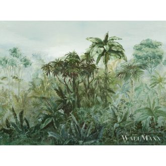   Rasch Florentine III 2024 486025 zöld Grafikus dzsungel mintás panel