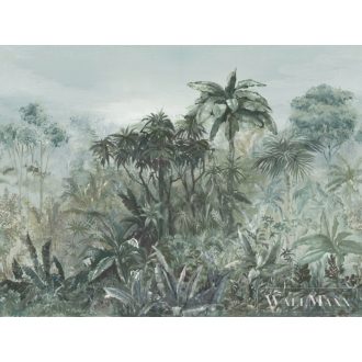   Rasch Florentine III 2024 486049 zöld Grafikus dzsungel mintás panel