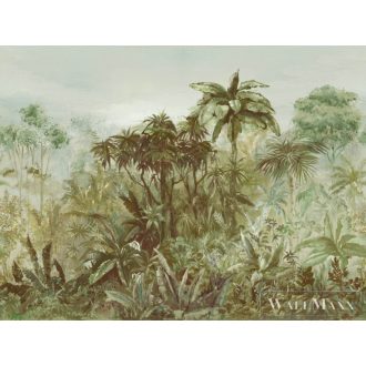   Rasch Florentine III 2024 486063 zöld Grafikus dzsungel mintás panel