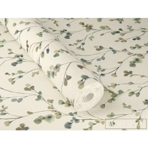 RASCH Country-Charme 486148 zöld virág mintás natúra tapéta