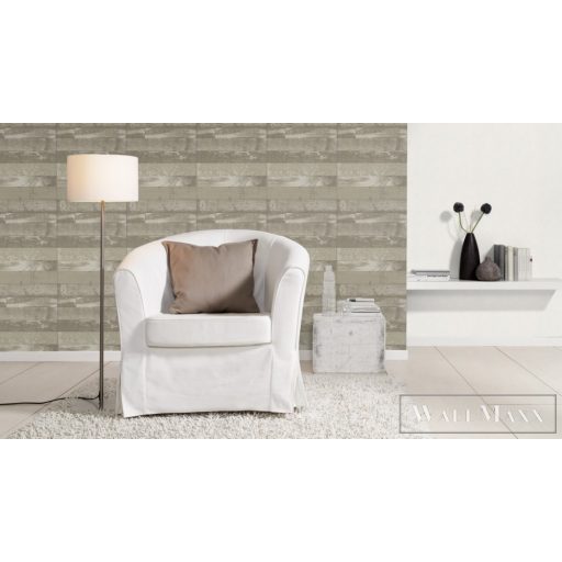 Rasch Bricks & Wood II 488722 Puritán törtfehér parketta mintás tapéta