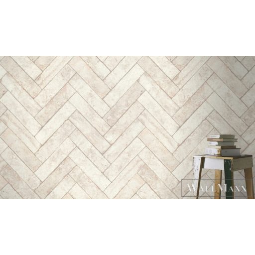 RASCH Factory V 499117 krémfehér halszálka mintás Ipari tapéta