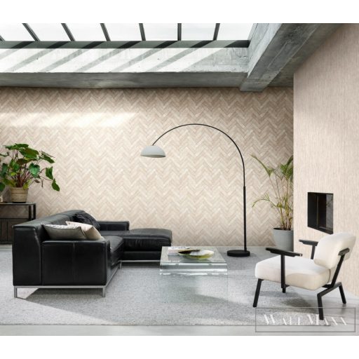 RASCH Factory V 499117 krémfehér halszálka mintás Ipari tapéta