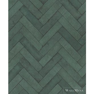   RASCH Factory V 499155 zöld halszálka mintás Ipari tapéta