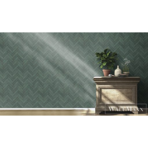 RASCH Factory V 499155 zöld halszálka mintás Ipari tapéta