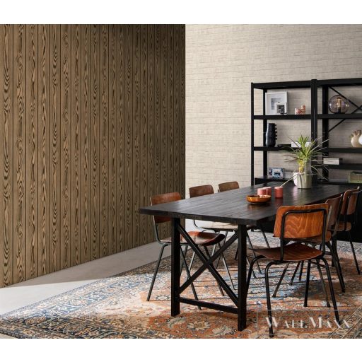 RASCH Factory V 499520 barna intarzia mintás Ipari tapéta