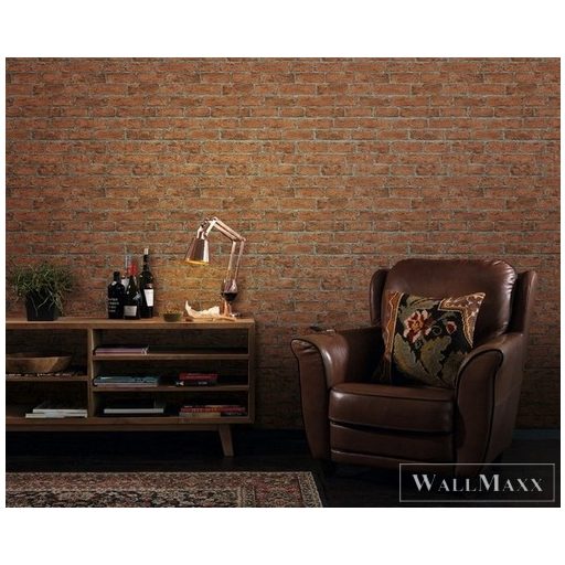 Rasch Bricks & Wood II 504811 Térhatású vörös tégla mintás tapéta