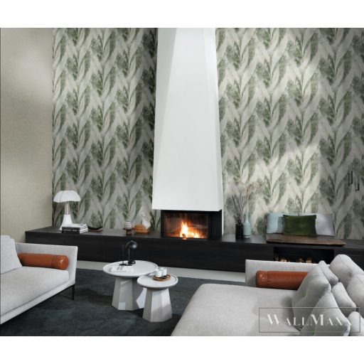 RASCH Concrete 520057 zöld Tér-hatású 3D-mintás Modern vlies tapéta