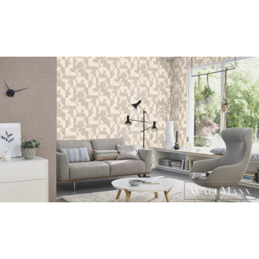 RASCH Concrete 521313 bézs kör mintás Grafikai tapéta