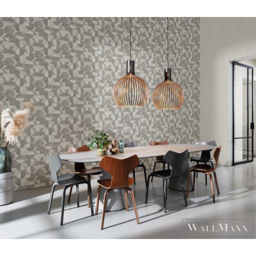 RASCH Concrete 521351 szürke kör mintás Grafikai tapéta