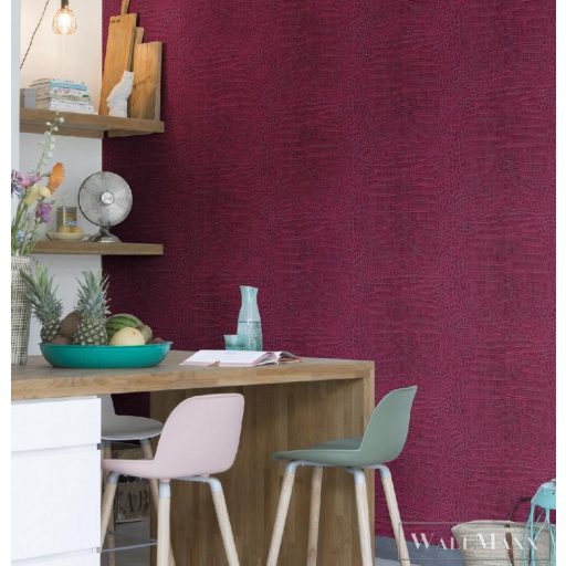 lilás /sötét pink kroko mintás tapéta 528701